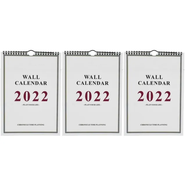 3 Pc Calendario Parete 2022 Orario Minicalendario Blocco Note Tascabile