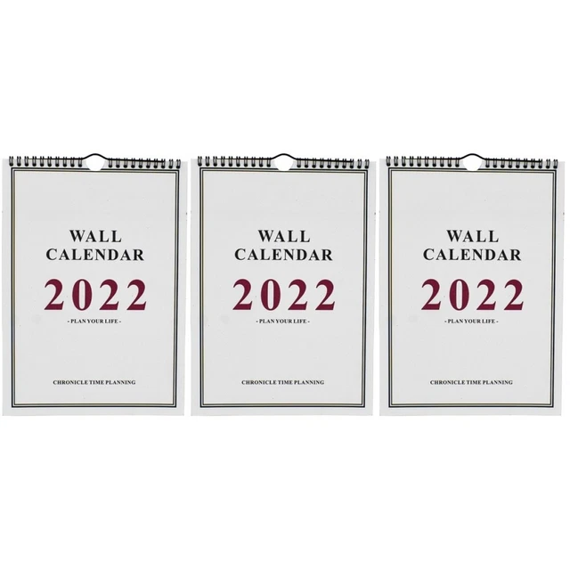 3 Pc Calendario Parete 2022 Orario Minicalendario Blocco Note Tascabile