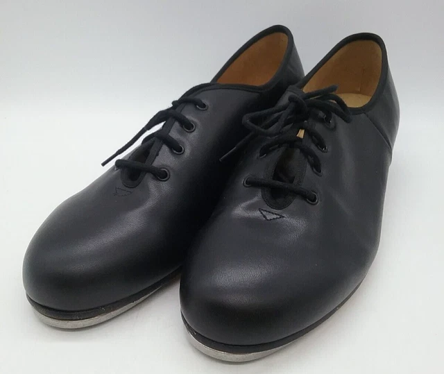 Scarpe da ballo Capezio Tap da uomo in pelle nera tono tele 12,5 stringate