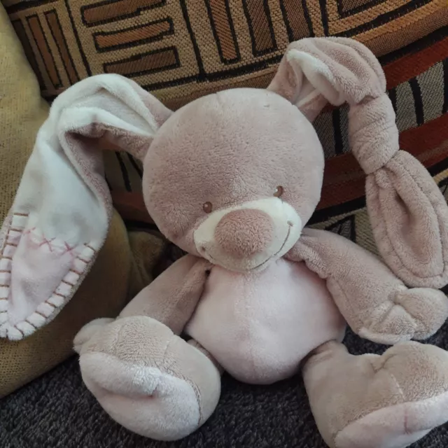 DOUDOU PELUCHE NATTOU LAPIN ROSE BLANC BEIGE MARRON 25cm sans les oreilles