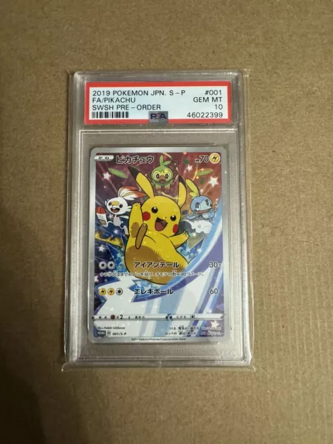 PSA 10 Gem Mint Pikachu Holo Japanese Full Art Promo SWSH Pokemon Card 001/S-P