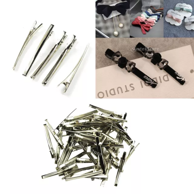 50pcs Flat Metal Alligator Hair Clips Hairpins Barrette for Bows DIY Accessories