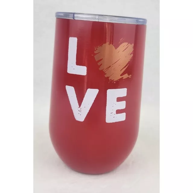 Cantini 16oz love hot or cold insulated red beverage mug