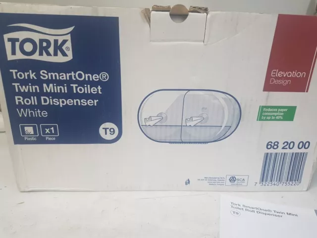 Tork SmartOne Twin Mini Toilet Roll Dispenser White T9 High Capacity new.