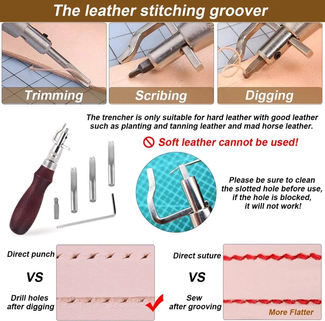 Leder Werkzeuge Set Leder DIY Bearbeitungswerkzeug Lederhandwerk Werkzeuge 3