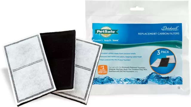 Drinkwell Replacement Carbon Filter Dog & Cat Water Fountain Filters Black 3