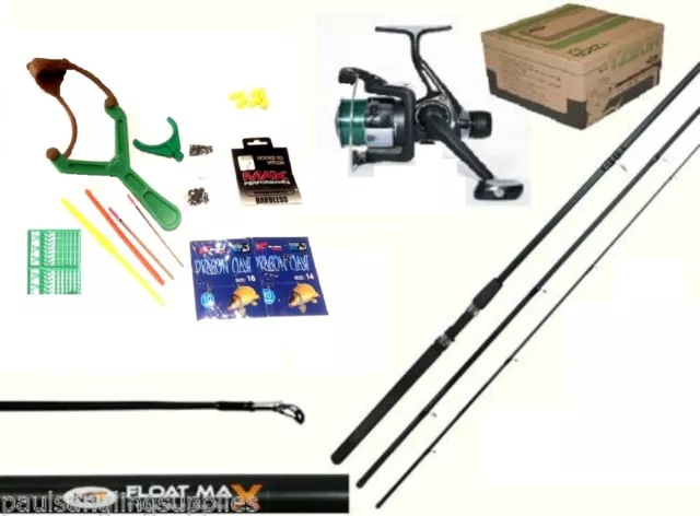 COMPLETE MATCH FLOAT fishing 10ft Rod & Reel Setup With Hooks