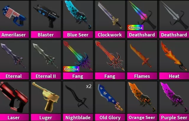 ROBLOX MURDER MYSTERY 2 MM2 Chroma Godly Knives & Guns Fast Shipping!  $13.99 - PicClick