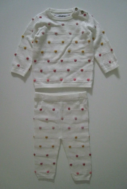 F&F Baby Girls Spotted Leggings & Jumper Top - 2 Piece Outfit - 3-6 Months