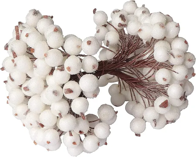 50 X WIRED Stems Artificial Christmas Holly Berries Christmas Wreath Making  £3.49 - PicClick UK