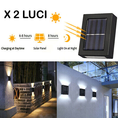 Lampada a LED energia solare Luce da parete muro Faro applique Lampada esterno