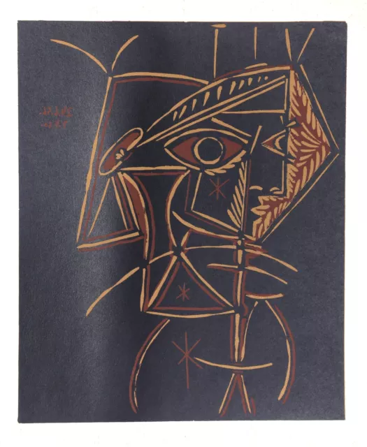 Pablo Picasso, Tete De Femme (44), Linocut