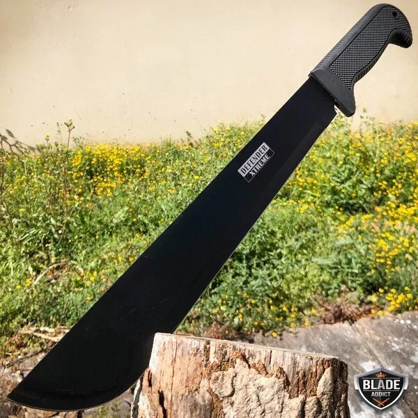 18" Hunting Fixed Blade Machete Knife Military Tactical Survival Ninja Sword