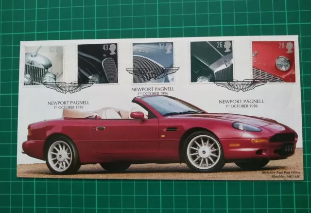 1996 CARS - Aston Martin Newport Pagnell FDC Bletchley Park Post Office