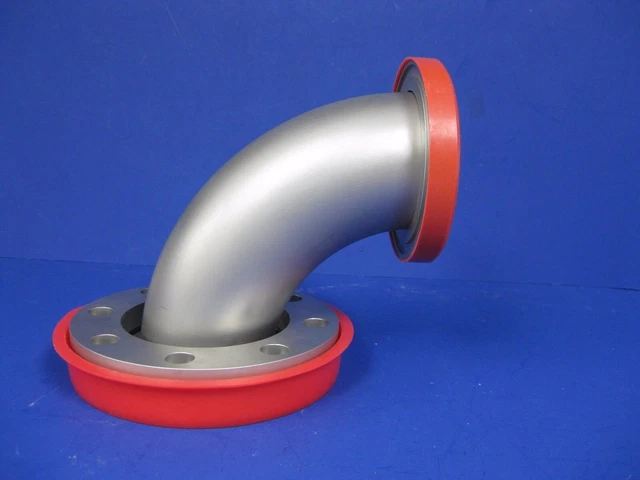 Stainless Steel 3" Vacuum Elbow  - ISO 80 / MF80 w/ 6" Rotatable Conflat Flange