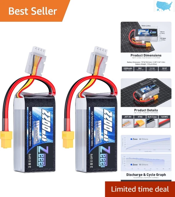 ハイテックリポバッテリーXPOWER HV 7.6V 4200mAh 2個セット Batteries, Control, Radio & Electronics, RC Model Vehicle Parts