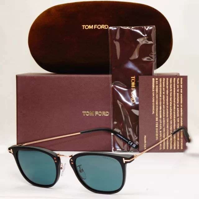 Tom Ford Occhiali da sole Beau oro nero quadrato da uomo designer FT0672 TF672 02N 53 mm