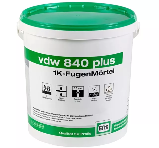 VDW 840 Plus 1K Fugenmörtel, basalt, 12,5 kg