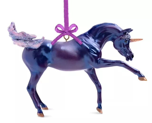 BREYER HORSE #700722 Tyrian Purple GLITTER Unicorn Arabian 5TH Ornament 2022