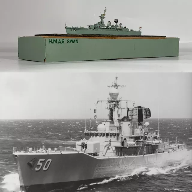 Amazing Detailed Minature Hand Crafted Australian Model of HMAS Swan (c.1970)