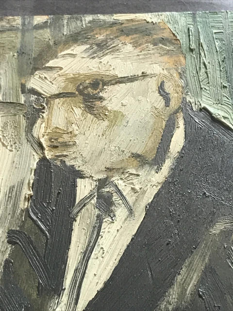 Remo Brindisi 1918-1998 “autoritratto” Firmato, Olio Su Tavola. 2