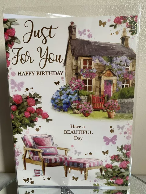 Just For You Happy Birthday Card For Her Friend Sister Mum Aunt Grandma Cottage