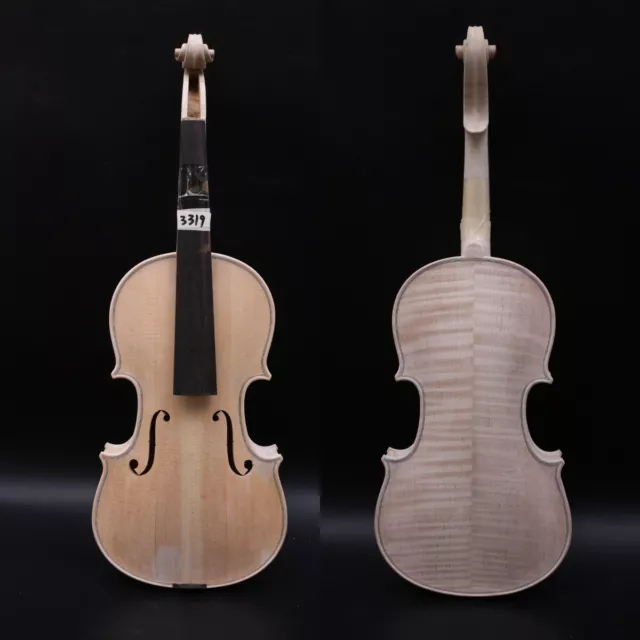 Unfinished Violin 4/4 for DIY Build on own Flamed Maple Handmade White Violin