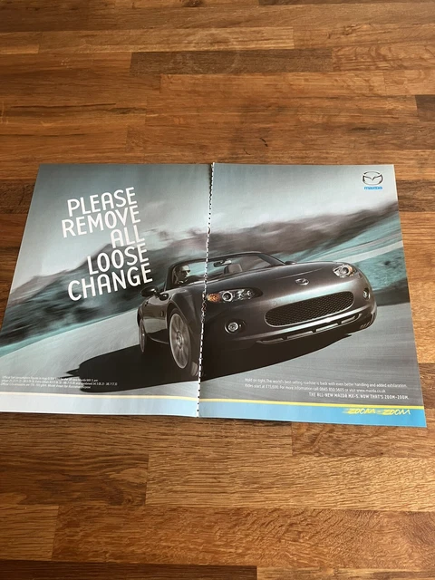 Original Mazda MX-5 Gen 3 NC Miata Grey Magazine Advert Poster Retro Man Cave
