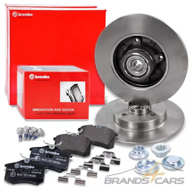 Brembo Bremsscheiben Ø249 Voll+Beläge+Radlager+Abs Hinten Für Peugeot 208