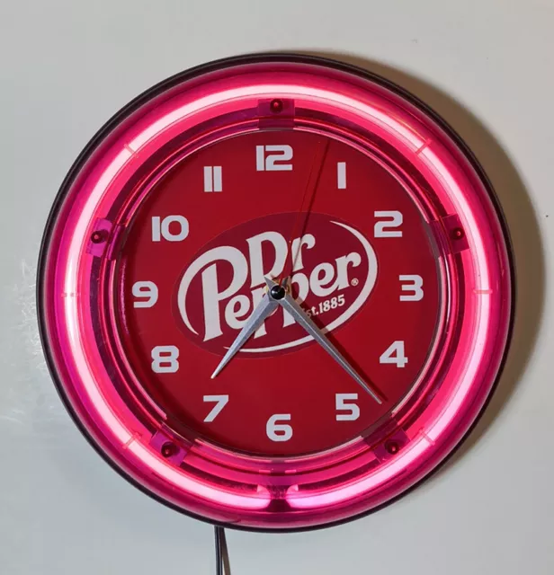 Dr Pepper Nostalgic logo neon clock