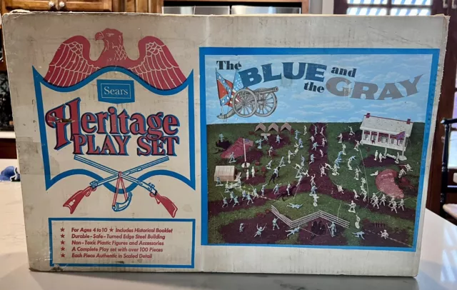 MARX HERITAGE BATTLE of the BLUE & GRAY PLAY SET BOX -BOX ONLY- AS IS-FAIR/GOOD
