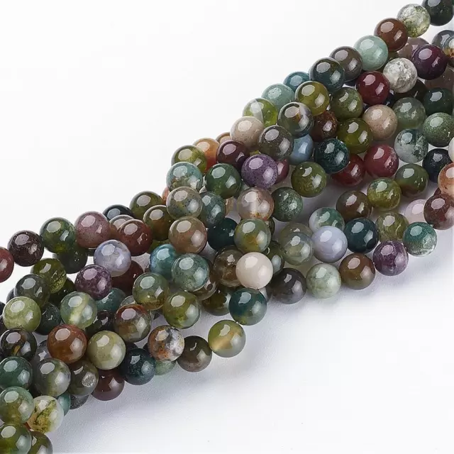 Natural Indian Agate 6mm Loose Beads Round