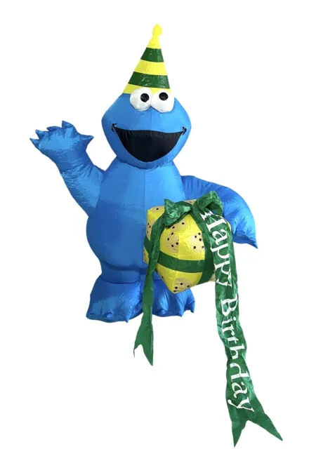 Gemmy Retired 4’ Happy Birthday Inflatable Sesame Street Cookie Monster With Box