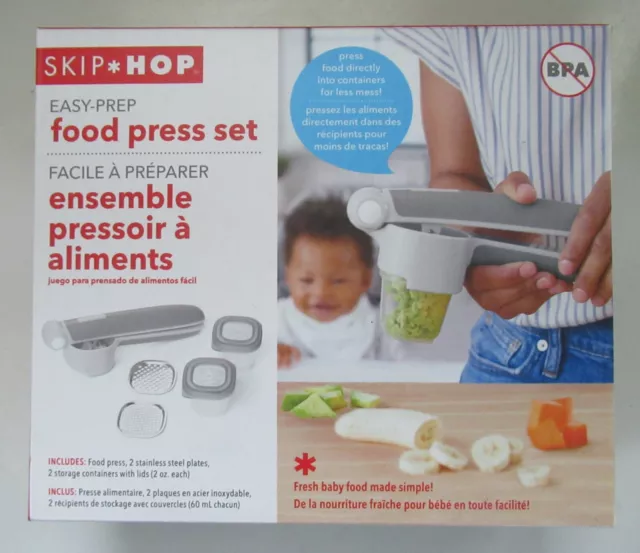 Skip Hop Easy-Prep Baby Food Press Set with 2 oz. Storage Containers and Lids