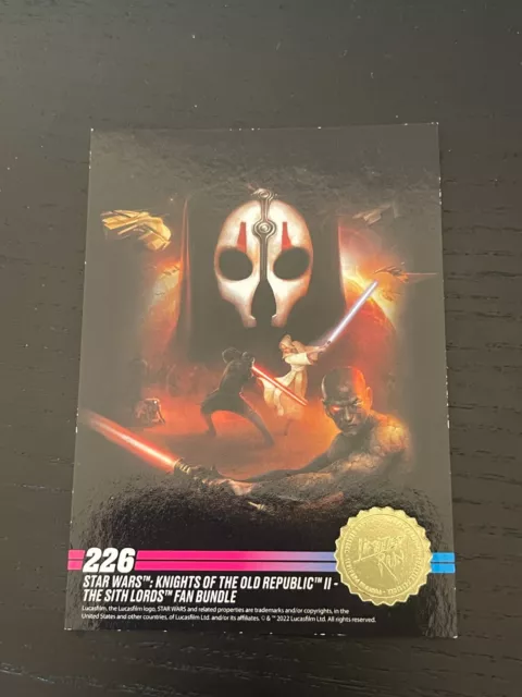 Tarjeta Sith Fan de Oro Serie 3 de los Caballeros de Star Wars Old Republic II Edición Limitada 226