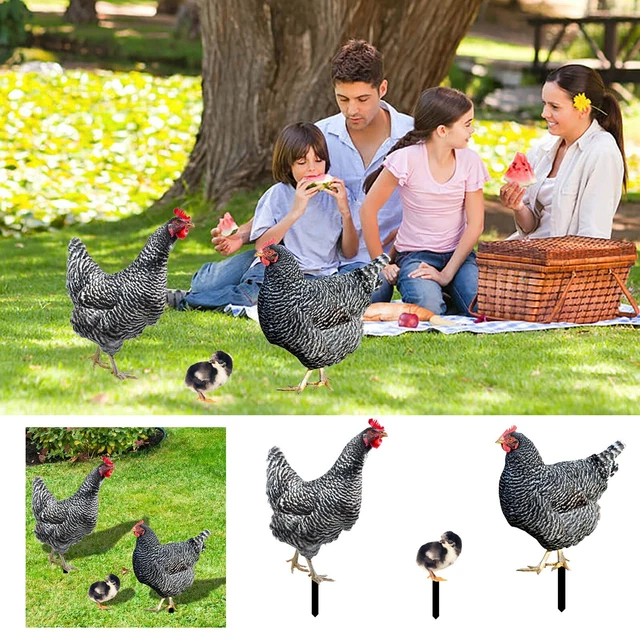 Garden Ornaments Sculptures Chicken Decorations Rooster Statues Yard Art Decors