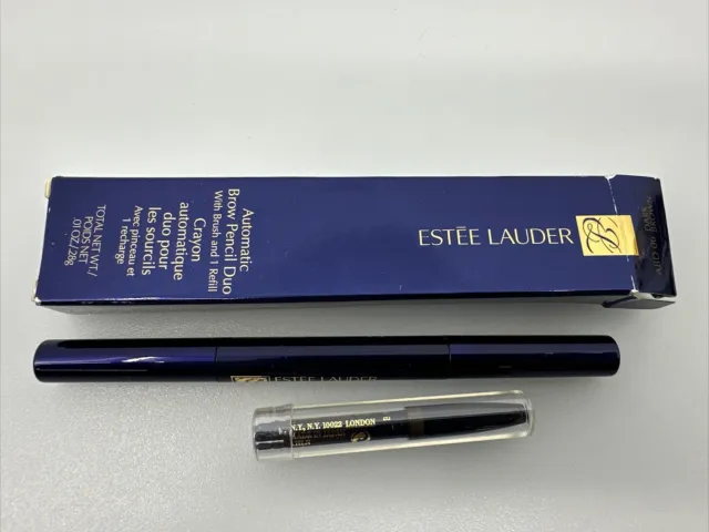 Estee Lauder Automatic Brow Pencil Duo & Refill DARK BROWN New In Box