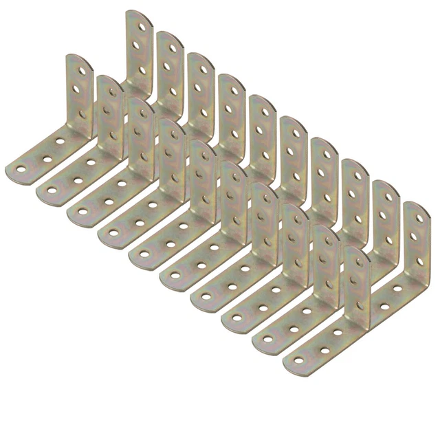Angle Bracket Metal Corner Brace L Shaped Right Angle Bracket 60x60mm, 20pcs