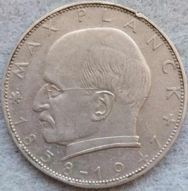 Bund, 2 Mark 1957 G, Max Planck, J. 392 - SELTEN ---------- 16/11