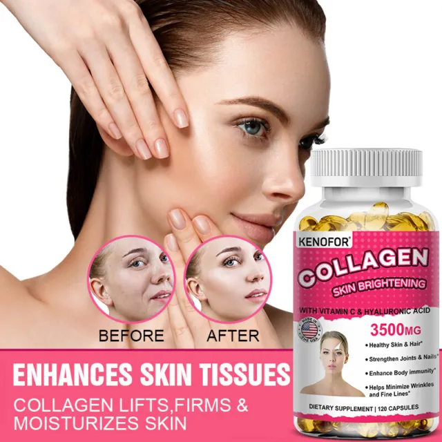 Glutathione Collagen Glow Anti-aging skin Whitening 120 Capsules for Women