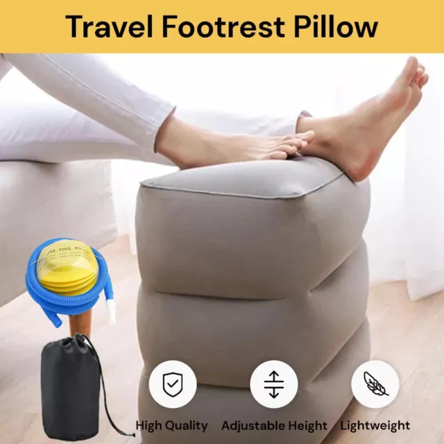 Inflatable Foot Rest Travel Air Pillow Cushion Office Home Leg Footrest Relax AU