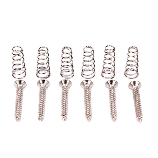 6pcs Electric Guitar Single Coil Pickup Mount Height Screw with Spring ScATAU