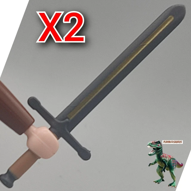 Lot De 3 Épées Noires Playmobil Pour Chevalier Médiéval/Templier - Occasion