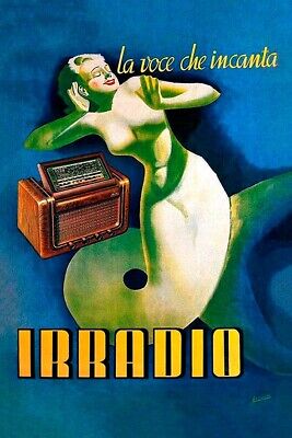 Poster Manifesto Locandina Pubblicitaria Stampa Vintage Elettrodomestici Irradio