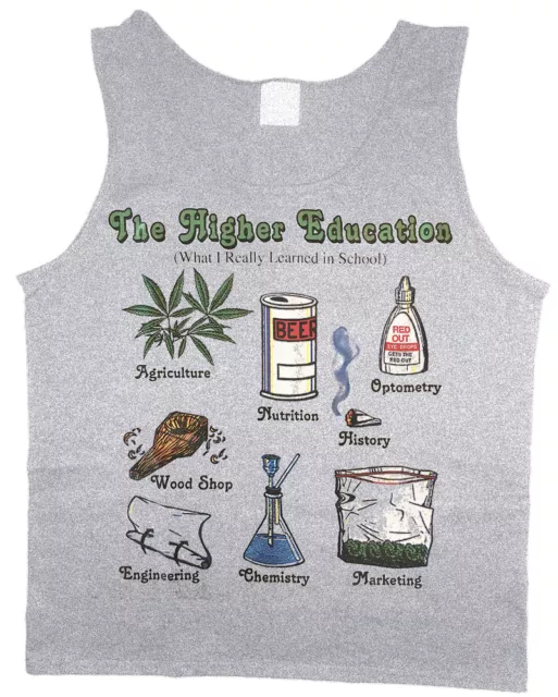 Men's tank top funny weed pot 420 stoner decal muscle tee sleeveless shirt