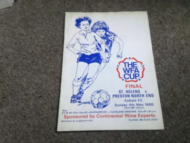Rare 1980 Womens Fa Cup Final St Helens V Preston North End @ Enfield Fc