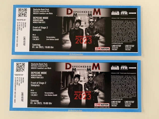 depeche mode frankfurt - 01.07. 2023 - 2x Tickets FOS 2