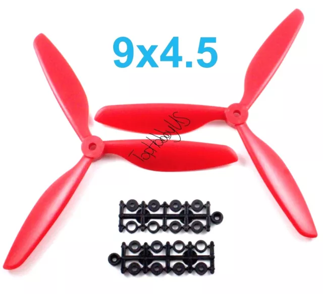 2Pairs (4PCS) 9045 (9x4.5)CW CCW QuadRotor QuadCopter 3-Blades Propeller US SHIP