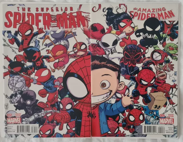 Skottie Young Connecting Variants Amazing Spider-Man #9 & Superior #32 Marvel