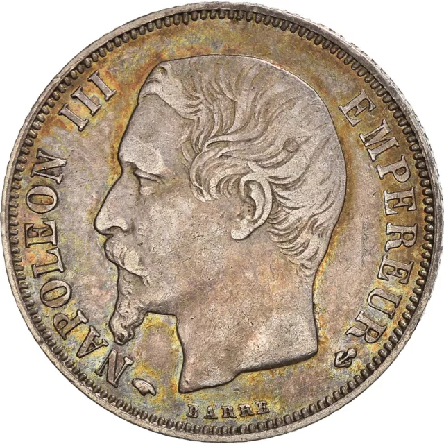 [#843576] Münze, Frankreich, Napoleon III, Franc, 1858, Paris, SS+, Silber, KM:7